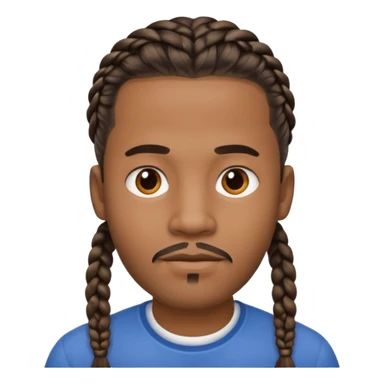 Hazme un emoji de un hombre negro con trenzas y una pequeña perilla sin bigote sticker