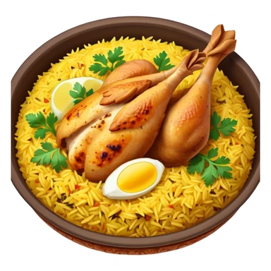 Karachi chicken Biryani emoji with leg piece  sticker