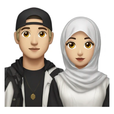 Kim Taehyung with a Muslim girl sticker