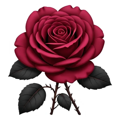 black rose, without green leaves, just flower sticker