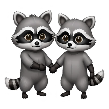Two raccoons holding hands sticker