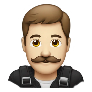 Homme avec une moustache noire d'ouvrier allemand sticker