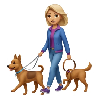 Woman walk with dog sticker
