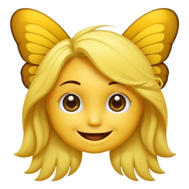 Emoji sourire avec un nœud papillon dans les cheveux sticker
