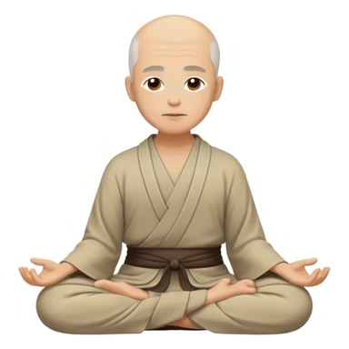 A calm and serene productivity coach, depicted as a Zen Master sitting cross-legged, they wear flowing, comfortable clothing in earthy tones, with a peaceful and composed facial expression.  sticker
