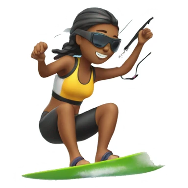 Girl kitesurfing sticker