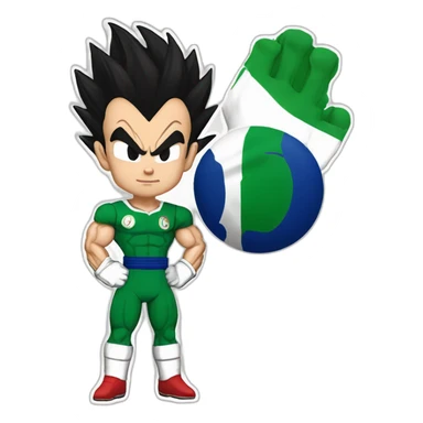 Vegeta with Algeria t-shirt  sticker