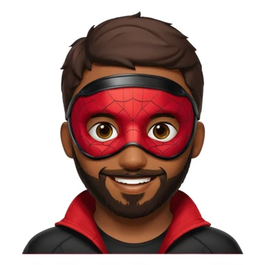 Miles Morales with beard, eye mask, low fade sticker