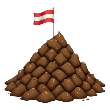 Indonesian flag but poop in mid in flag sticker