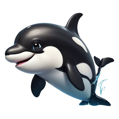Cinematic Comical orca Portrait Emoji, Head tilted dramatically with an exaggeratedly shocked expression, featuring a sleek black-and-white body with wide, comically expressive eyes full of playful disbelief and animated flippers, Simplified yet hilariously expressive features, highly detailed, glowing with a slightly sassy oceanic glow, high shine, dramatic yet playful, stylized with an air of cheeky marine mischief, soft glowing outline, capturing the essence of a meme-worthy orca that looks ready to make waves with its hilariously dramatic antics! sticker