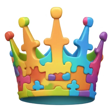 Puzzle piece crown cuter sticker