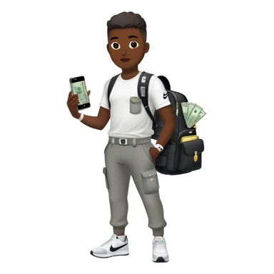 Un homme toute en Nike avec les poches est la sacoche rempli d’argent dans un brabus  sticker