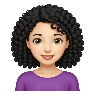 Menina de cabelo cacheado preto e abaixo do ombro  sticker