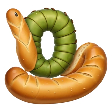 Worm with a baguette sticker