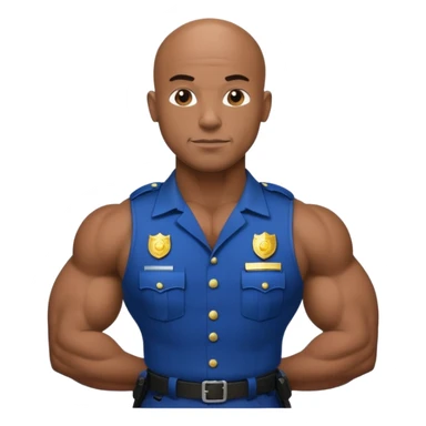 black bald police bodybuilder  sticker
