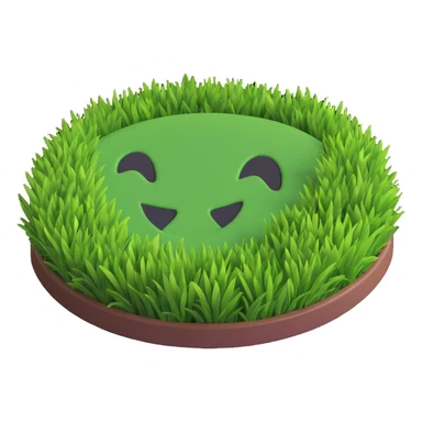 3D patch of grass, Microsoft fluent emoji style sticker