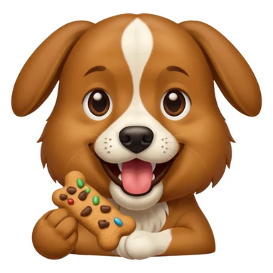 dog biting dog treat sticker