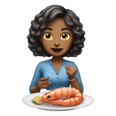 sassy girl eating seafood  sticker