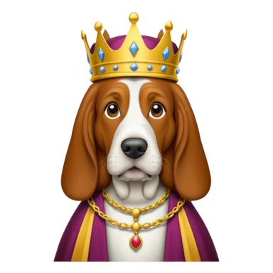 Basset Hound dressed as a king sticker