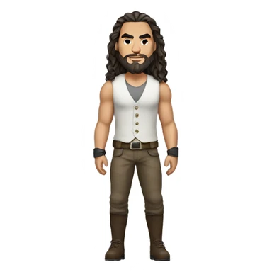 realistic jason momoa wearing vest sticker