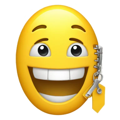 A happy face with an opened zipper instead of mouth sticker