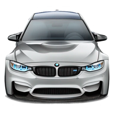 2015 bmw f80 m3 in metallic mineral white with a carbon fiber roof, lowering springs, black rims and blue calipers sticker