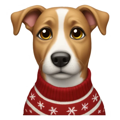 Dog wearing a christmas sweater sticker
