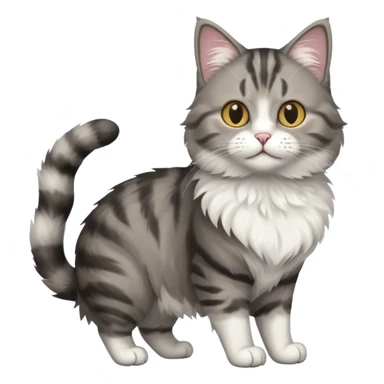 full body half dark grey and half white cat with white front legs sticker
