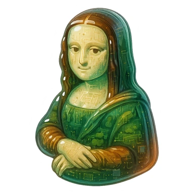 Mona Lisa in the garden sticker