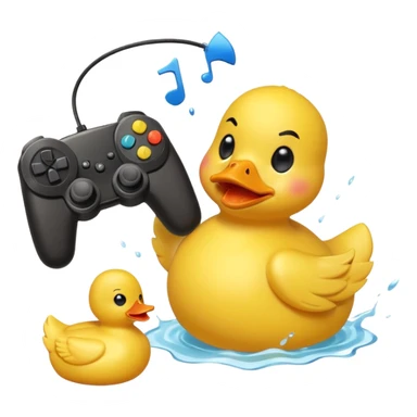 Rubber ducky angrily button smashing video game controller playing video game sticker