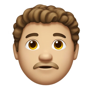 big fat man with brown hair sticker