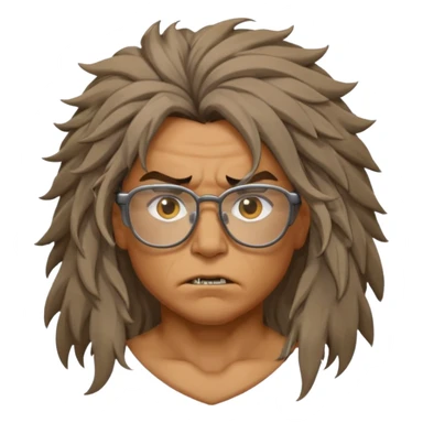 Glasses-Wearing wild Warrior bust sticker