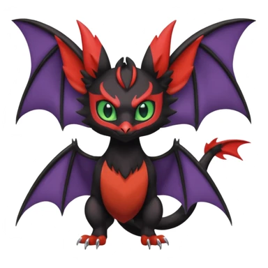  Noibat-Noivern-Trico-Nargacuga-Litten-Hybrid with huge bat wings for ears sticker