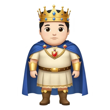Full body of chubby Francisco I with black hair, royal king standing in royal attire with crown and cape sticker