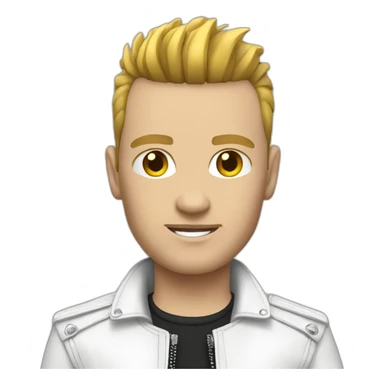 Punk male-white leather jacket sticker