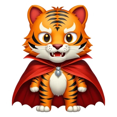 Vampire tiger count dracula with cape and fangs sticker