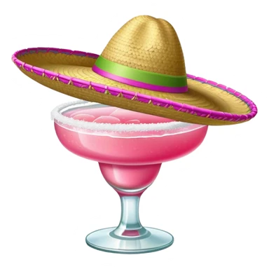 Sombrero on pink margarita  sticker
