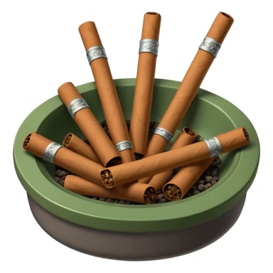 A bunch of small half smoked blunts in an ashtray  sticker
