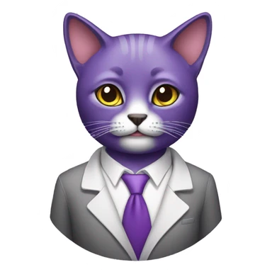 Purple humanised Cat psychiatrist sticker