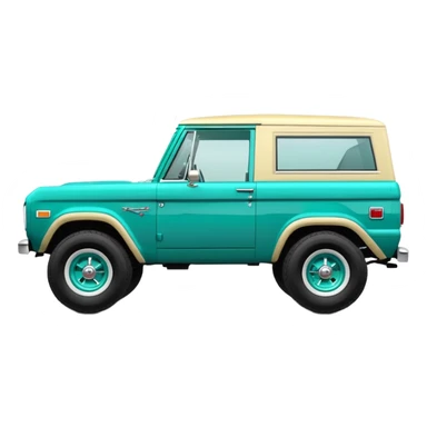 turquoise green classic ford bronco with slot alminum wheels sticker