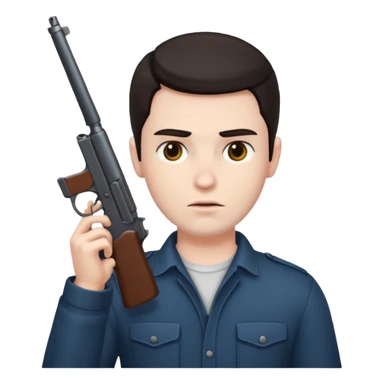 man with a gun to his head sticker