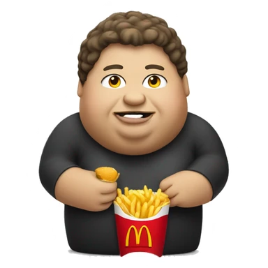 Fat person eating mcdonalds sticker