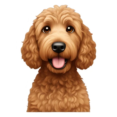 Brown golden doodle missing one of their front legs sticker