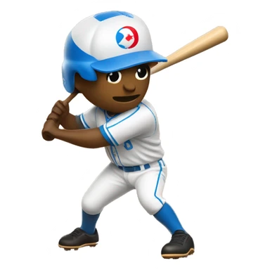 Un bate de béisbol de madera bateando una pelota solo sticker