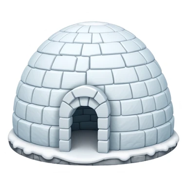 igloo with snow covered half of the top sticker