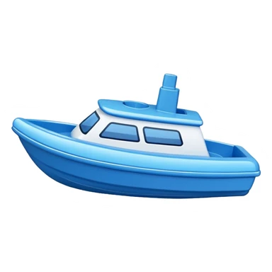 blue plastic toy boat sticker