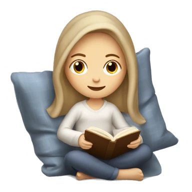 White Girl relaxed reading a book under a blanket with coffee in her hands sticker