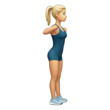  woman doing squats whith only leg sticker