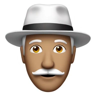 man with mustache wearing a white pointy hat sticker