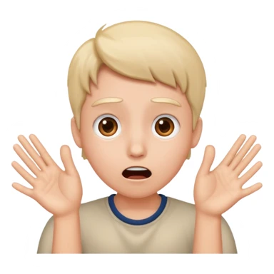 Shocked face with nub hands sticker